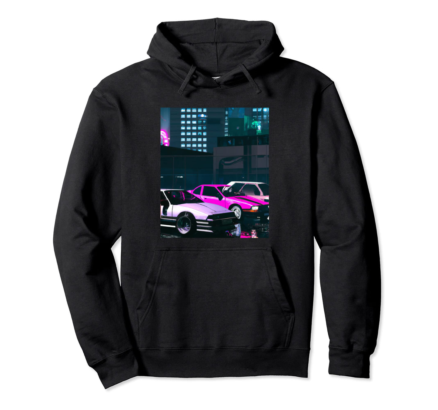 Vaporwave Car Synthwave City Vaporwave Hoodie - Minimalist Print Unisex - T-Shirt, Sweatshirt, Hoodie