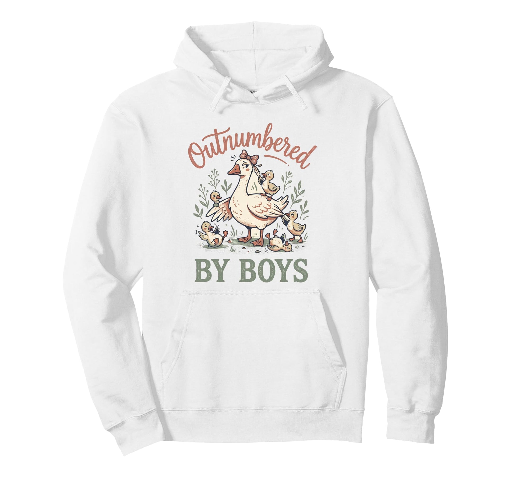 Mothers Day Outnumbered Funny Goose Mom Hoodie - Graphic Print Men Women - T-Shirt, Sweatshirt, Hoodie