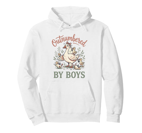 Mothers Day Outnumbered Funny Goose Mom Hoodie - Graphic Print Men Women - T-Shirt, Sweatshirt, Hoodie