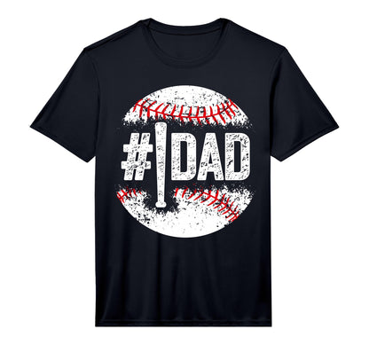 Mens Mens 1 Dad Baseball Number One T-Shirt - Custom Art Print for Adults - T-Shirt, Sweatshirt, Hoodie