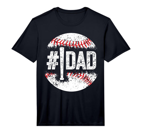 Mens Mens 1 Dad Baseball Number One T-Shirt - Custom Art Print for Adults - T-Shirt, Sweatshirt, Hoodie
