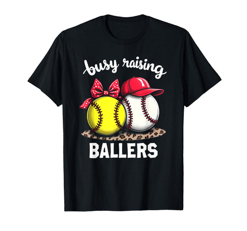 Caring Busy Raising Ballers Ballplayer T-Shirt - Trendy Graphic for Adults - T-Shirt, Sweatshirt, Hoodie