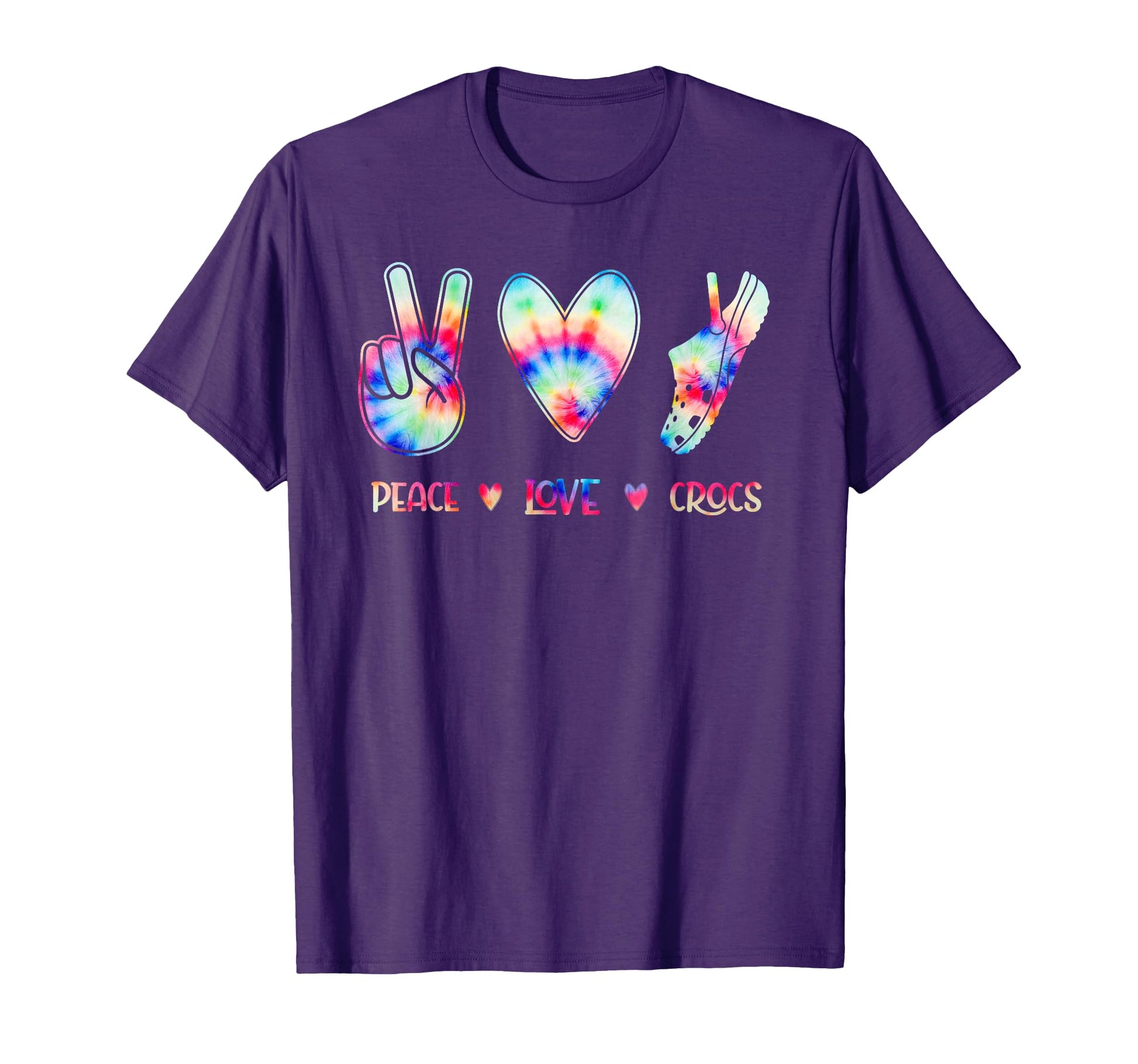 Peace Love Crocs Funny Gift Family Pyjama T-Shirt - Graphic Print Unisex - T-Shirt, Sweatshirt, Hoodie