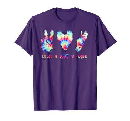 Peace Love Crocs Funny Gift Family Pyjama T-Shirt - Graphic Print Unisex - T-Shirt, Sweatshirt, Hoodie