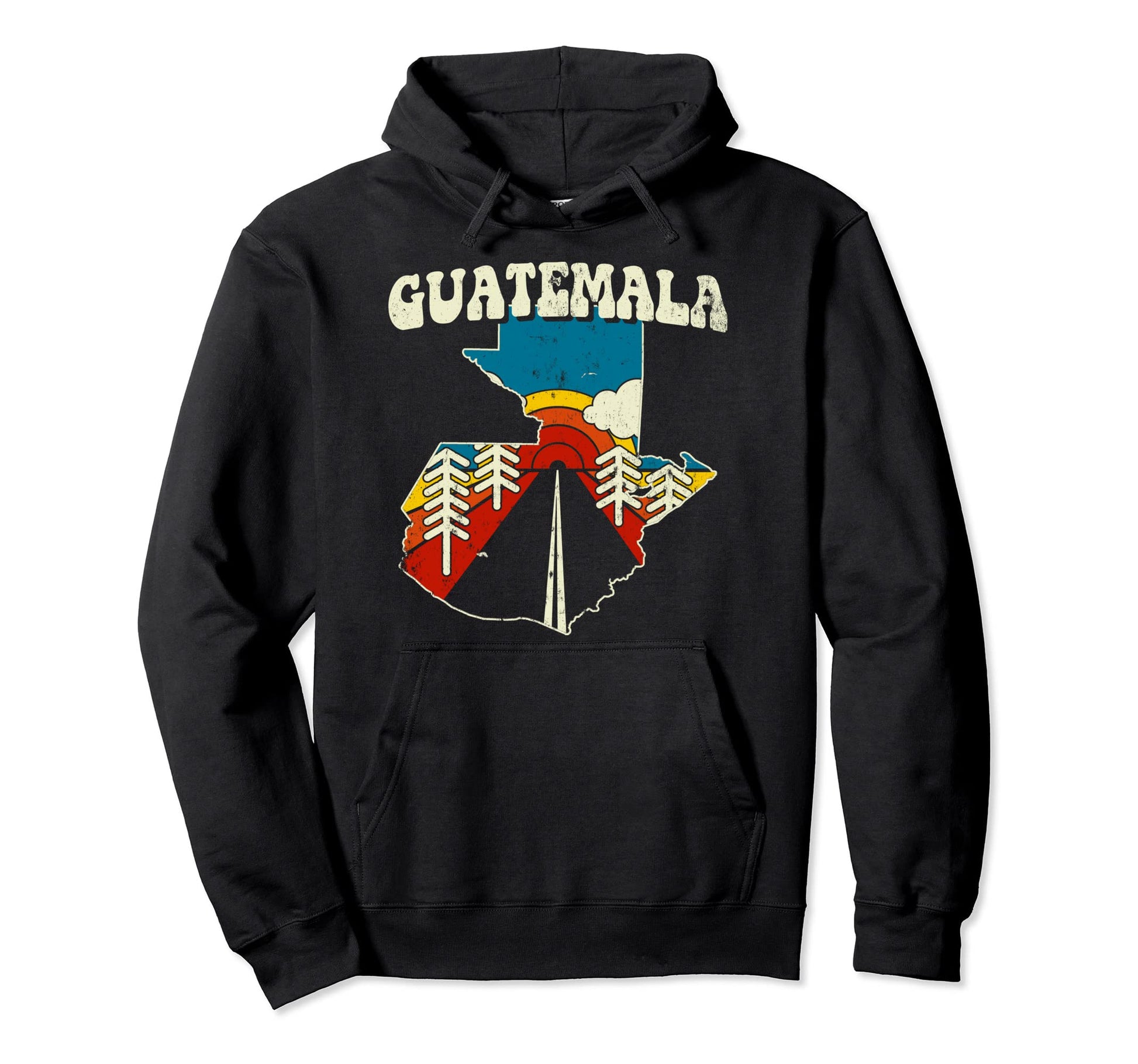 Guatemala Guatemalan Country Rainbow Hoodie - Aesthetic Graphic for Adults - T-Shirt, Sweatshirt, Hoodie