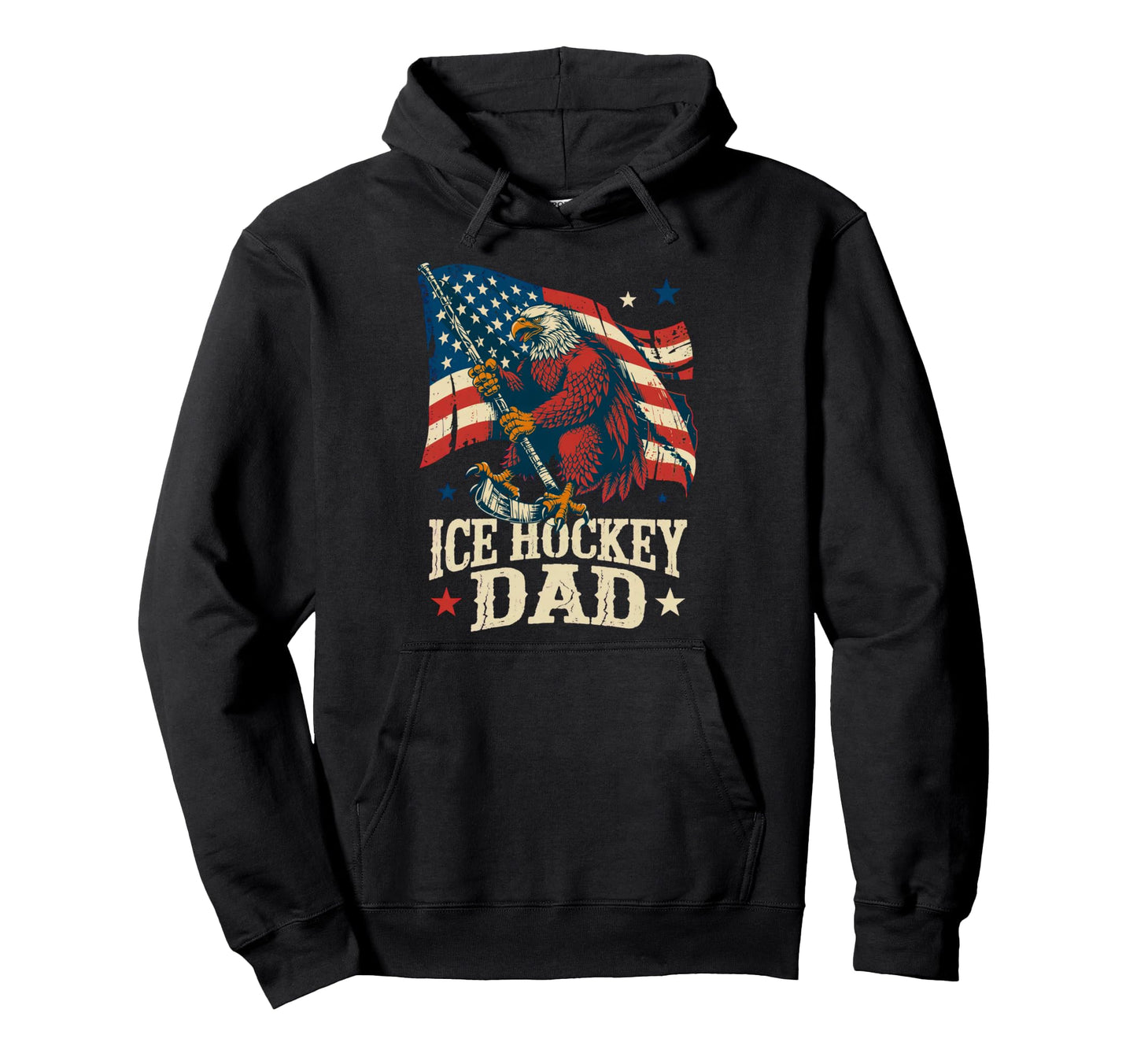 Ice Hockey American Flag Ice Hockey Dad Hoodie - Trendy Graphic for Adults - T-Shirt, Sweatshirt, Hoodie
