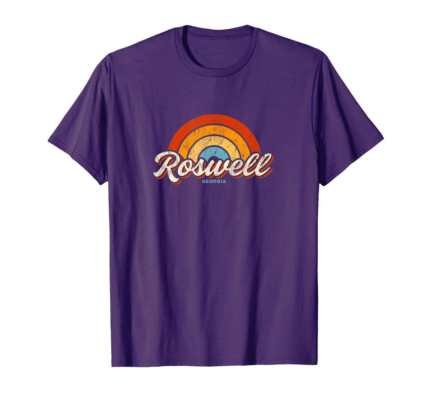 Roswell Georgia Ga Rainbow 70S T-Shirt - Unique Graphic Men Women - T-Shirt, Sweatshirt, Hoodie