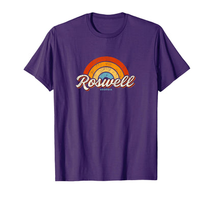 Roswell Georgia Ga Rainbow 70S T-Shirt - Unique Graphic Men Women - T-Shirt, Sweatshirt, Hoodie