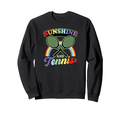 Sunshine And Tennis Racket Rainbow Sweatshirt - Streetwear Style Men Women - T-Shirt, Sweatshirt, Hoodie