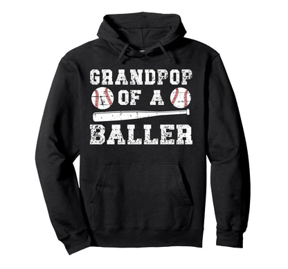 Grandpop Baller Baseball Grandpop Hoodie - Minimalist Print Unisex - T-Shirt, Sweatshirt, Hoodie