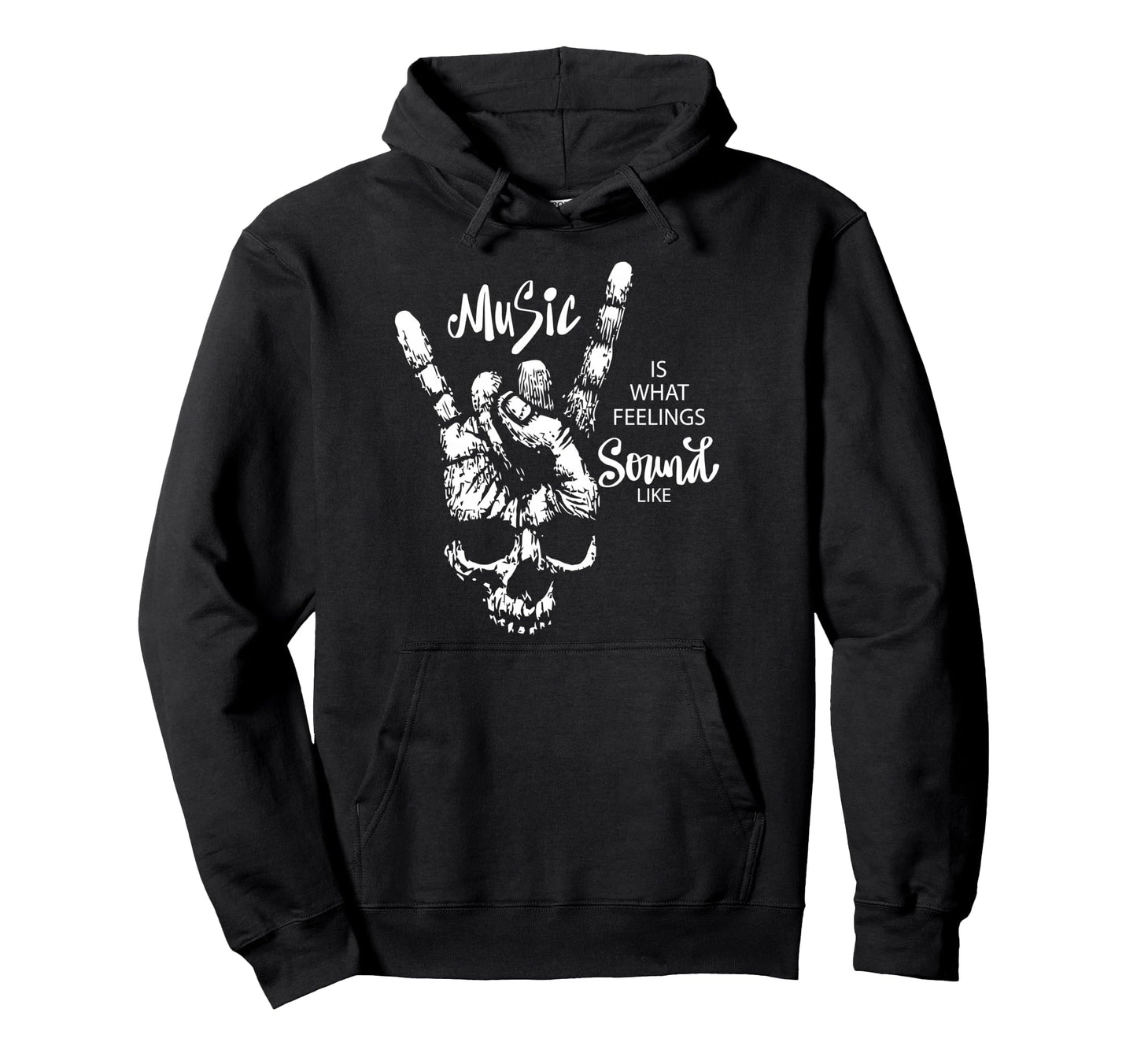 Music Is What Feelings Sound Like Rock Hoodie - Minimalist Print Men Women - T-Shirt, Sweatshirt, Hoodie
