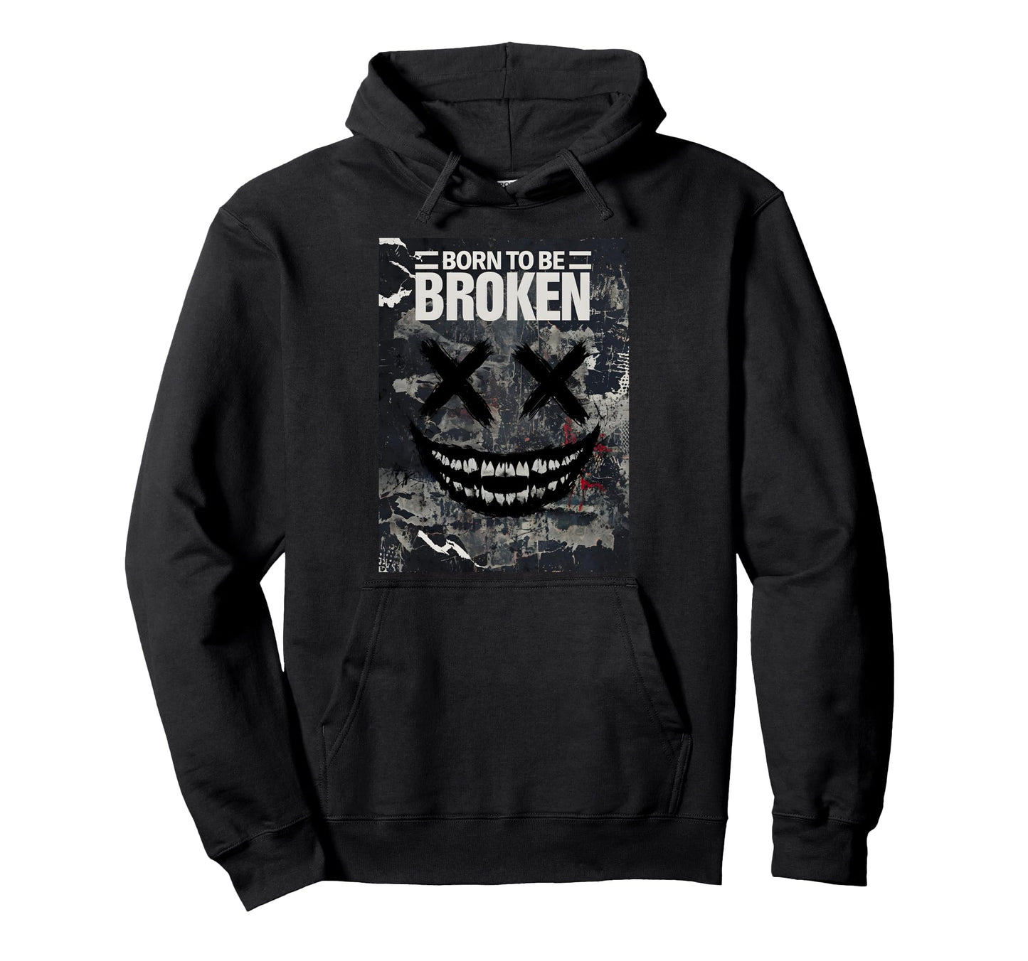 Grunge Born To Be Broken Hoodie - Minimalist Print for Adults - T-Shirt, Sweatshirt, Hoodie