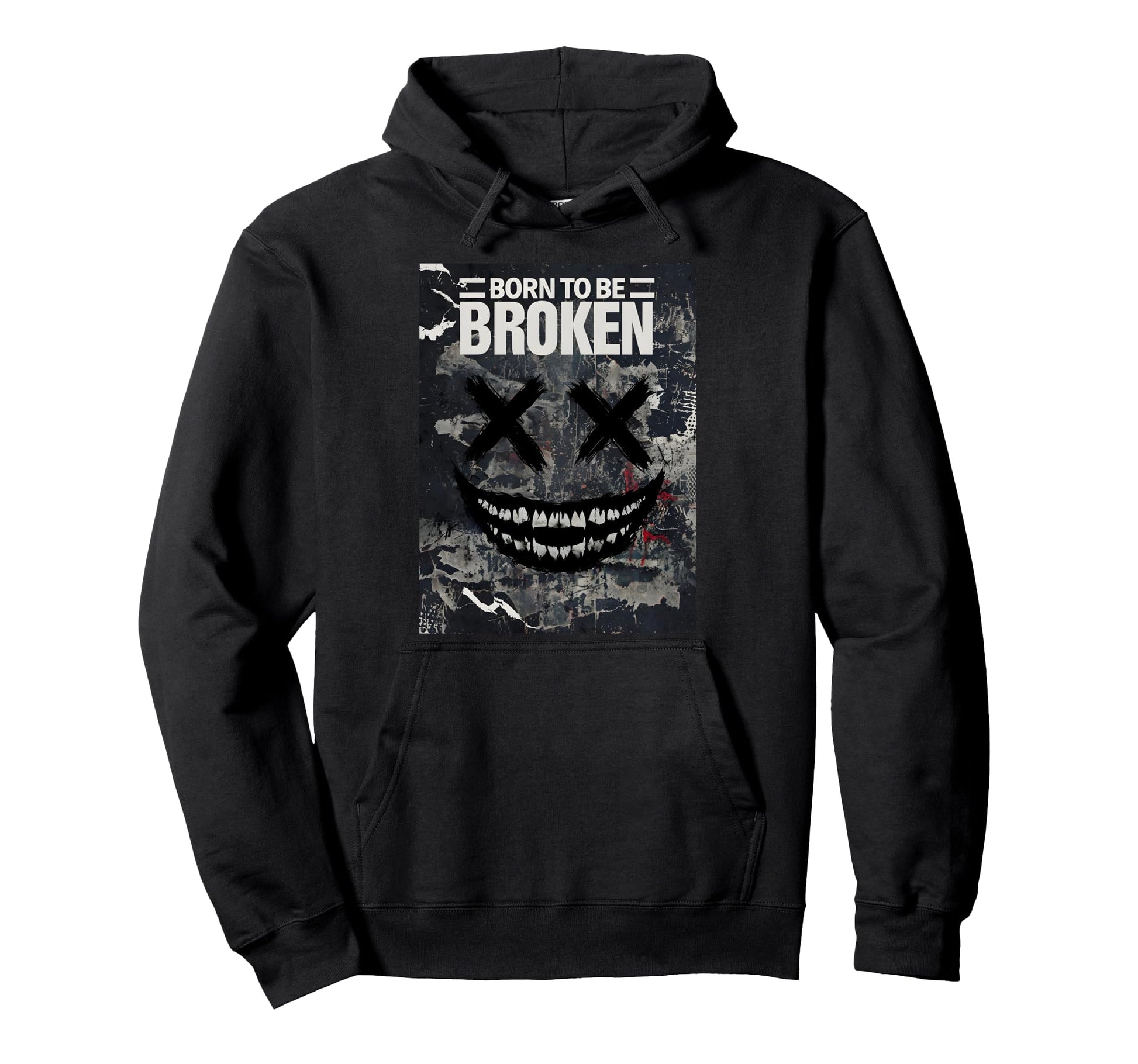 Grunge Born To Be Broken Hoodie - Minimalist Print for Adults - T-Shirt, Sweatshirt, Hoodie
