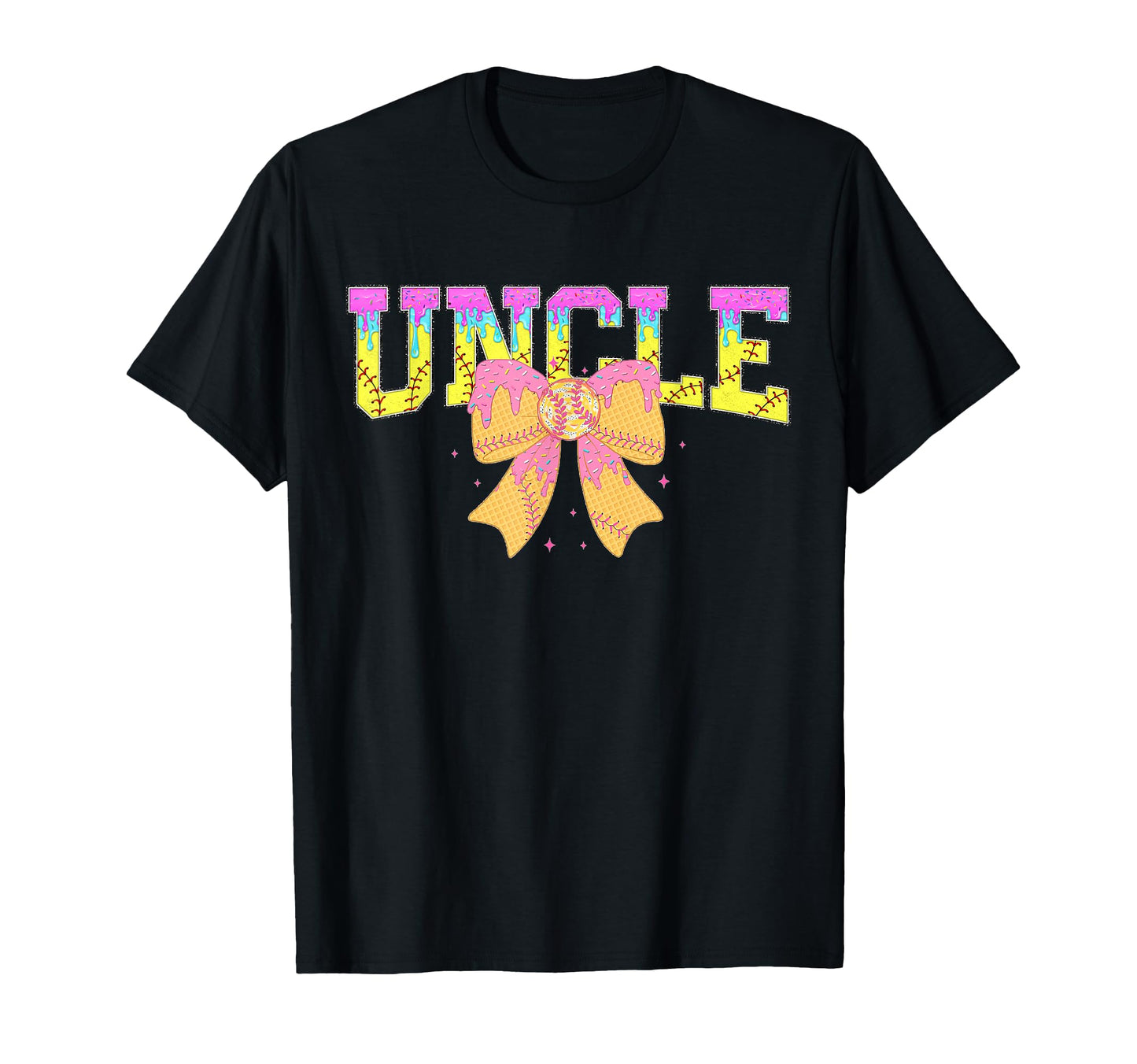 Softball Uncle Ice Cream Drip Game T-Shirt - Aesthetic Graphic for Adults - T-Shirt, Sweatshirt, Hoodie