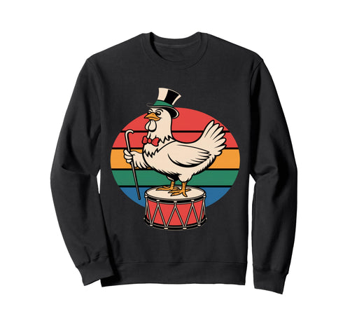 Fancy Chicken Drum Rainbow Sweatshirt - Casual Everyday Wear Men Women - T-Shirt, Sweatshirt, Hoodie