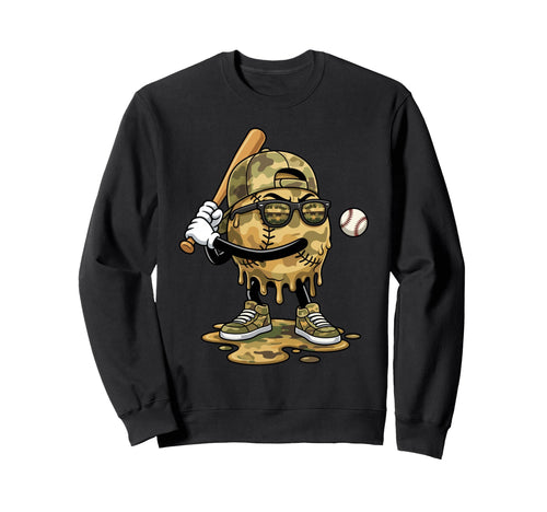 Baseball Drip Ice Cream Drip Baseball Sweatshirt - Graphic Print Unisex - T-Shirt, Sweatshirt, Hoodie
