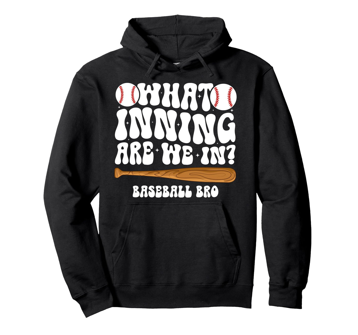 Baseball Brother Baseball Player Groovy Hoodie - Graphic Print Unisex - T-Shirt, Sweatshirt, Hoodie