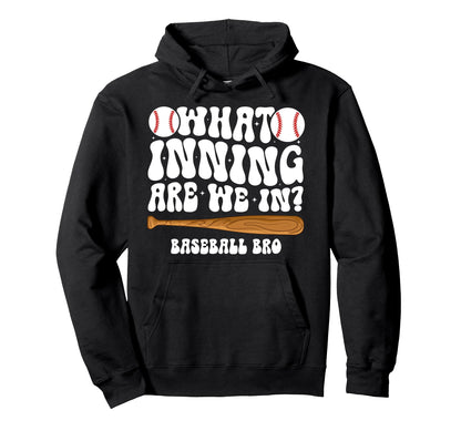 Baseball Brother Baseball Player Groovy Hoodie - Graphic Print Unisex - T-Shirt, Sweatshirt, Hoodie