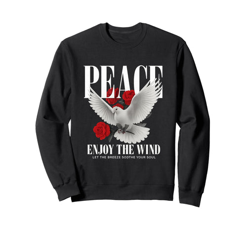 Dove Roses And Lettering Sweatshirt - Trendy Graphic for Adults - T-Shirt, Sweatshirt, Hoodie