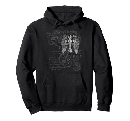 Y2K Grunge Cross Wings 2000S Goth Hoodie - Aesthetic Graphic for Adults - T-Shirt, Sweatshirt, Hoodie