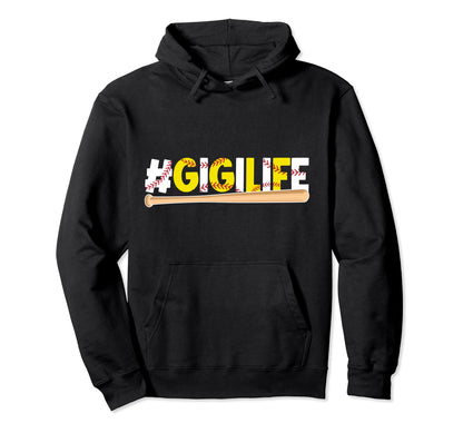 Softball Baseball Gigi Life Baseball Hoodie - Aesthetic Graphic Unisex - T-Shirt, Sweatshirt, Hoodie