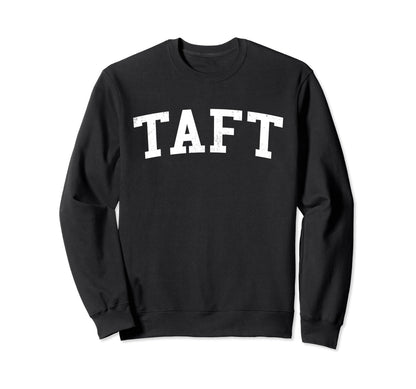 Taft Ca Distressed White Varsity Sweatshirt - Aesthetic Graphic for Adults - T-Shirt, Sweatshirt, Hoodie