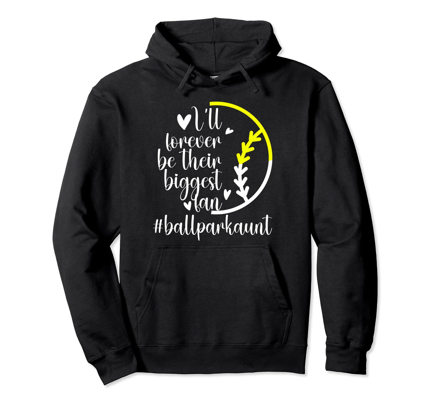 Their Biggest Fan Ballpark Aunt Softball Hoodie - Graphic Print Unisex - T-Shirt, Sweatshirt, Hoodie