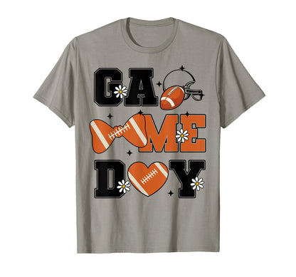 Football Game Day Bow And Heart T-Shirt - Trendy Graphic for Adults - T-Shirt, Sweatshirt, Hoodie