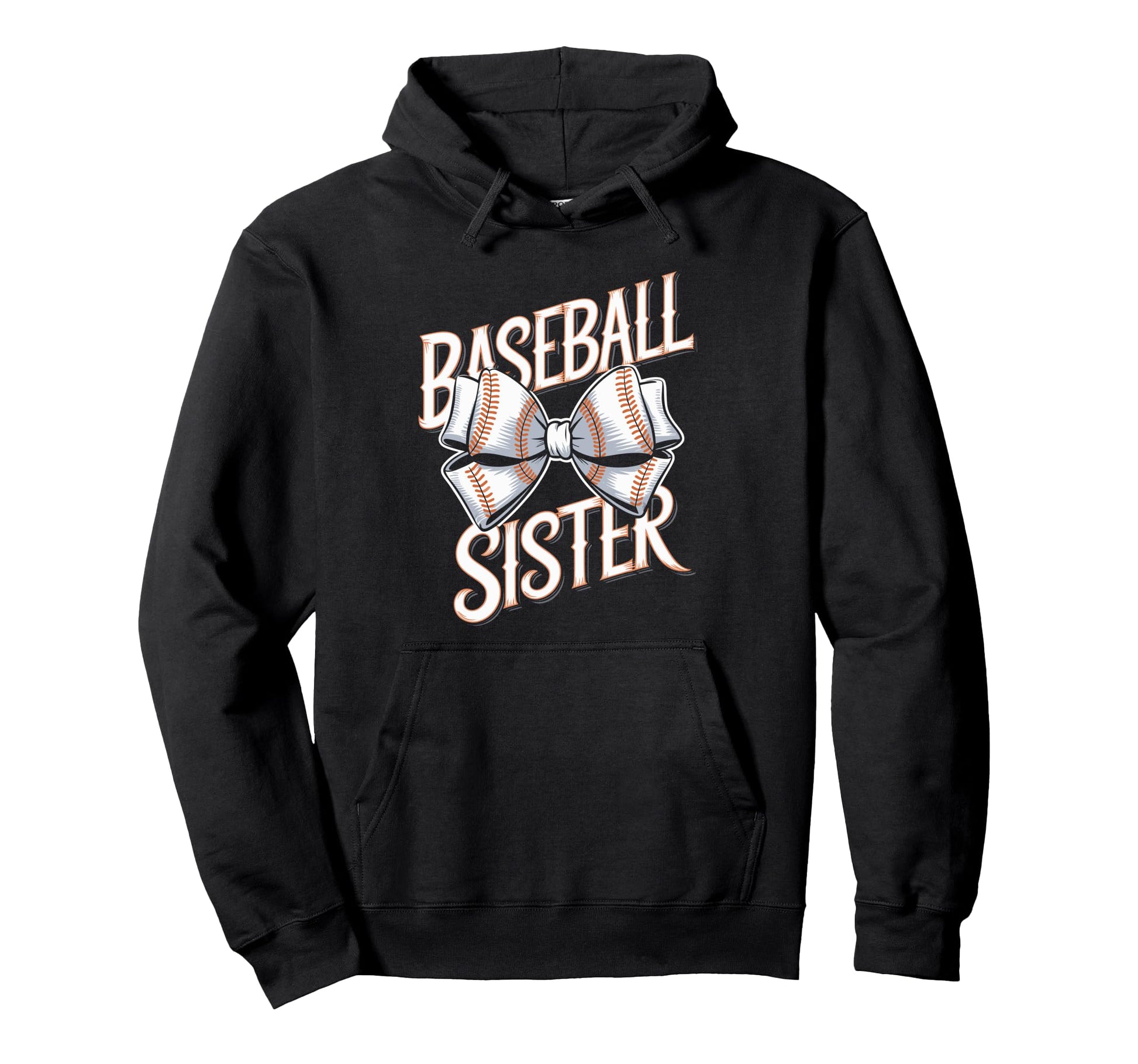 Baseball Sister Bow Sports Hoodie - Custom Art Print Unisex - T-Shirt, Sweatshirt, Hoodie