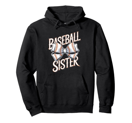 Baseball Sister Bow Sports Hoodie - Custom Art Print Unisex - T-Shirt, Sweatshirt, Hoodie