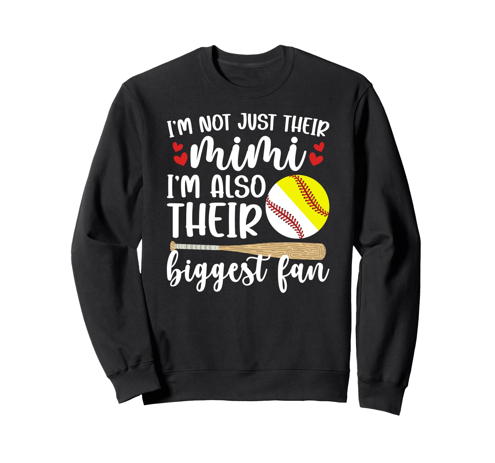 Their Biggest Fan Softball Baseball Mimi Sweatshirt - Graphic Print Unisex - T-Shirt, Sweatshirt, Hoodie