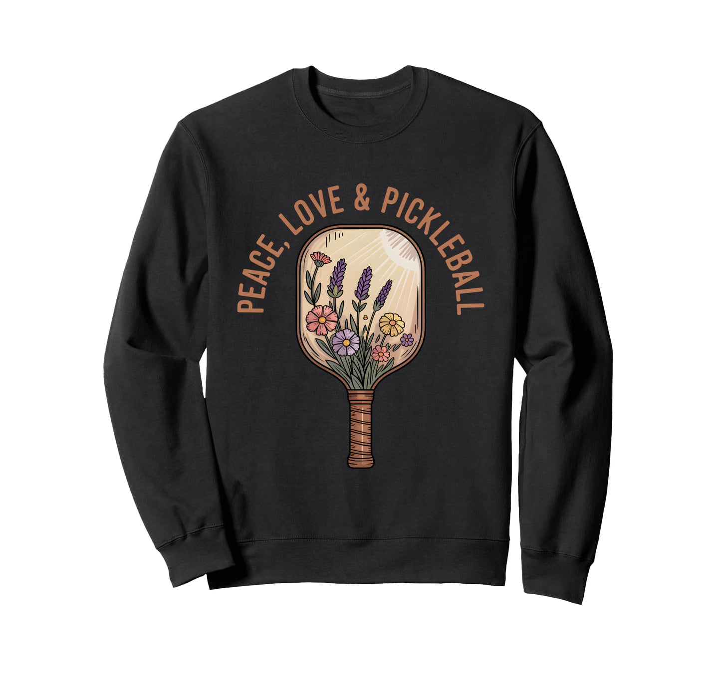 Peace Love Pickleball Boho Outfit Sweatshirt - Minimalist Print Unisex - T-Shirt, Sweatshirt, Hoodie