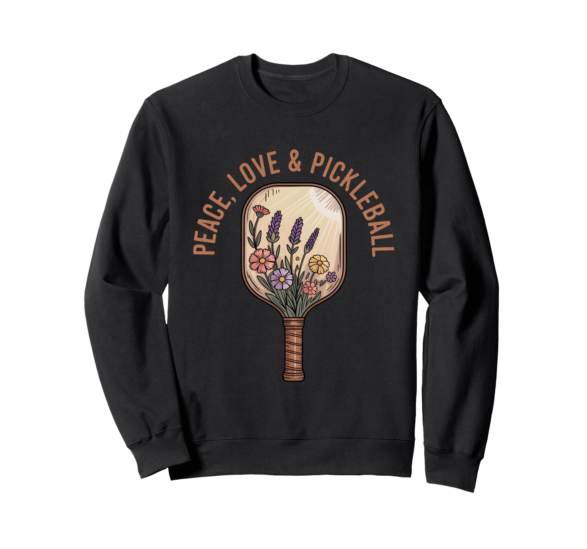 Peace Love Pickleball Boho Outfit Sweatshirt - Minimalist Print Unisex - T-Shirt, Sweatshirt, Hoodie