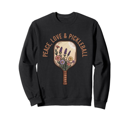 Peace Love Pickleball Boho Outfit Sweatshirt - Minimalist Print Unisex - T-Shirt, Sweatshirt, Hoodie