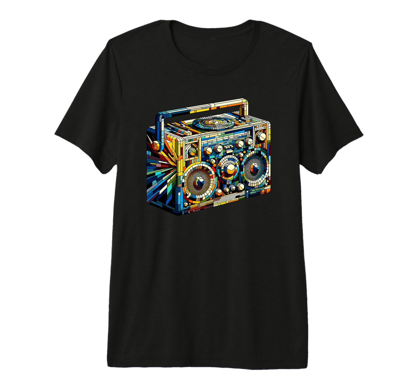 Polygon Art Boombox Old School 80S T-Shirt - Minimalist Print Men Women - T-Shirt, Sweatshirt, Hoodie
