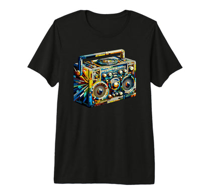 Polygon Art Boombox Old School 80S T-Shirt - Minimalist Print Men Women - T-Shirt, Sweatshirt, Hoodie