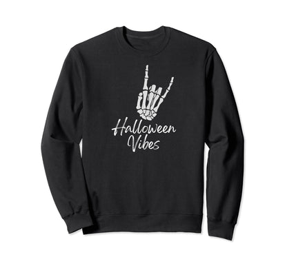Rock And Roll Hand Sign Skeleton Sweatshirt - Minimalist Print for Adults - T-Shirt, Sweatshirt, Hoodie