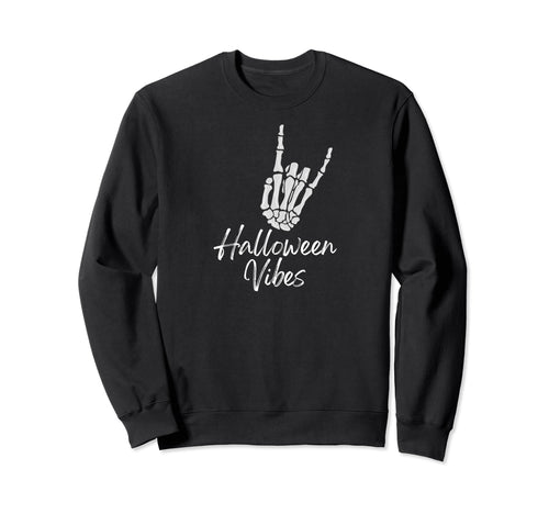 Rock And Roll Hand Sign Skeleton Sweatshirt - Minimalist Print for Adults - T-Shirt, Sweatshirt, Hoodie