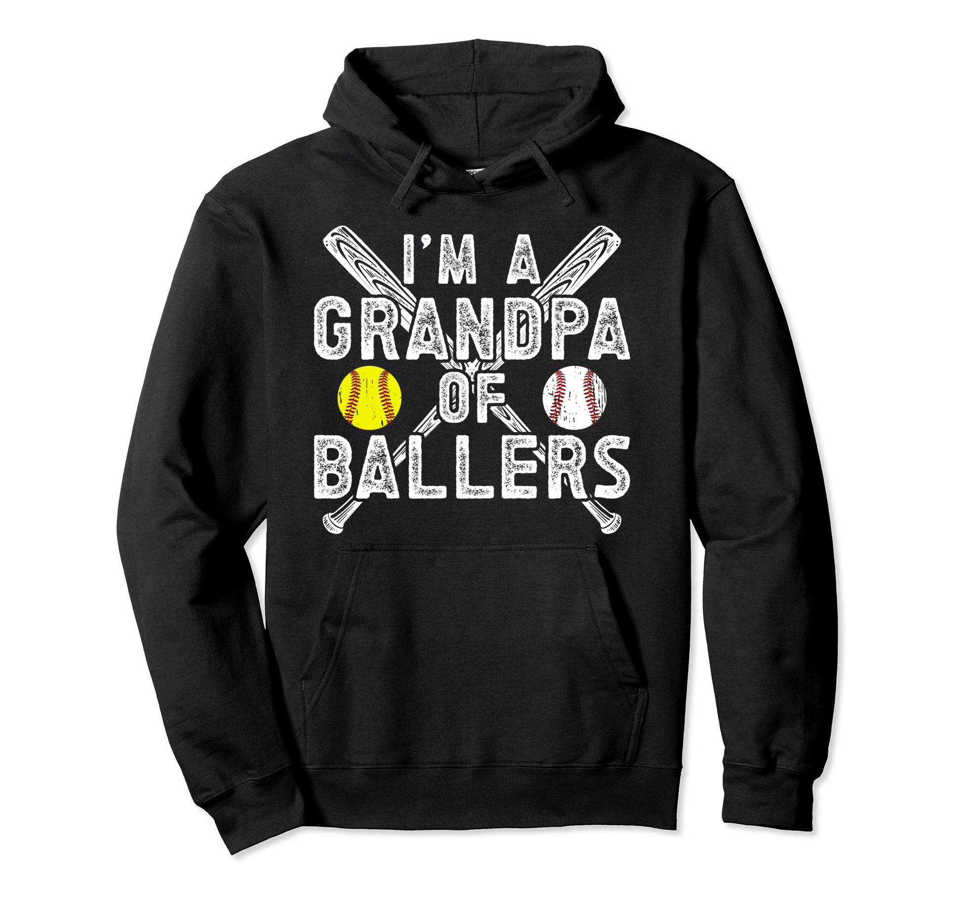 Im Grandpa Ballers Baseball Hoodie - Casual Everyday Wear Men Women - T-Shirt, Sweatshirt, Hoodie