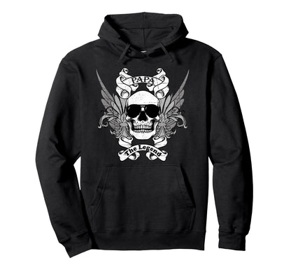 Papa Legend Skull Sunglasses Wings Hoodie - Aesthetic Graphic for Adults - T-Shirt, Sweatshirt, Hoodie