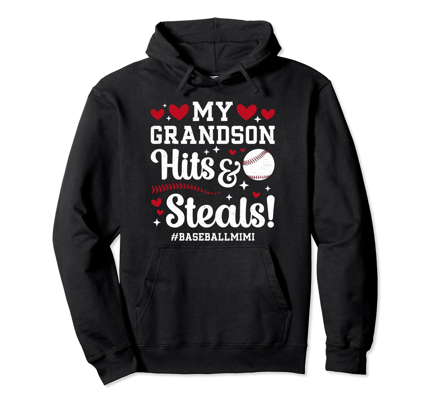 My Grandson Baseball Mimi Baseball Player Hoodie - Streetwear Style Unisex - T-Shirt, Sweatshirt, Hoodie