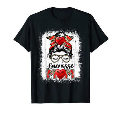 Lacrosse Mom Game Day Messy Bun T-Shirt - Novelty Apparel Men Women - T-Shirt, Sweatshirt, Hoodie