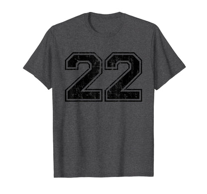 Number 22 Varsity Distressed Sport T-Shirt - Trendy Graphic for Adults - T-Shirt, Sweatshirt, Hoodie