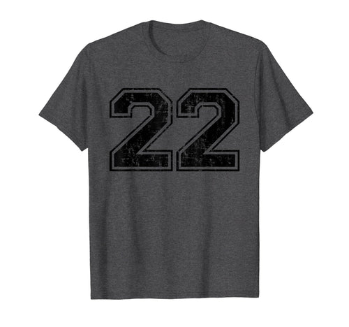 Number 22 Varsity Distressed Sport T-Shirt - Trendy Graphic for Adults - T-Shirt, Sweatshirt, Hoodie