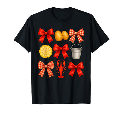 Funny Bow Coquette Crawfish Boil Y2K T-Shirt - Unique Graphic Men Women - T-Shirt, Sweatshirt, Hoodie