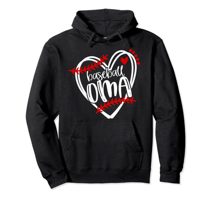 Baseball Oma Distressed Heart Laces Hoodie - Aesthetic Graphic Unisex - T-Shirt, Sweatshirt, Hoodie