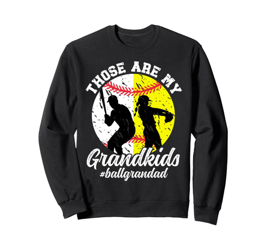 Ball Grandad Proud Baseball Softball Sweatshirt - Graphic Print Unisex - T-Shirt, Sweatshirt, Hoodie
