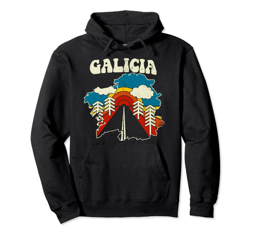Galicia Spain Spanish Community Rainbow 70S Hoodie - Trendy Graphic Unisex - T-Shirt, Sweatshirt, Hoodie