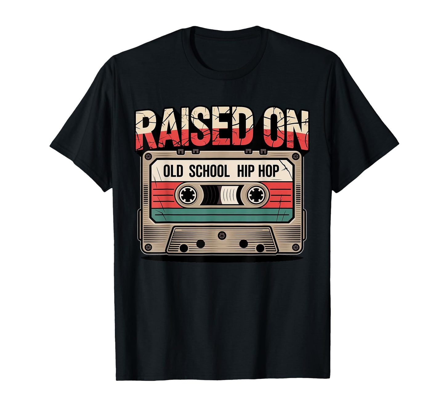 Raised Old School Hip Hop Cassette T-Shirt - Graphic Print for Adults - T-Shirt, Sweatshirt, Hoodie