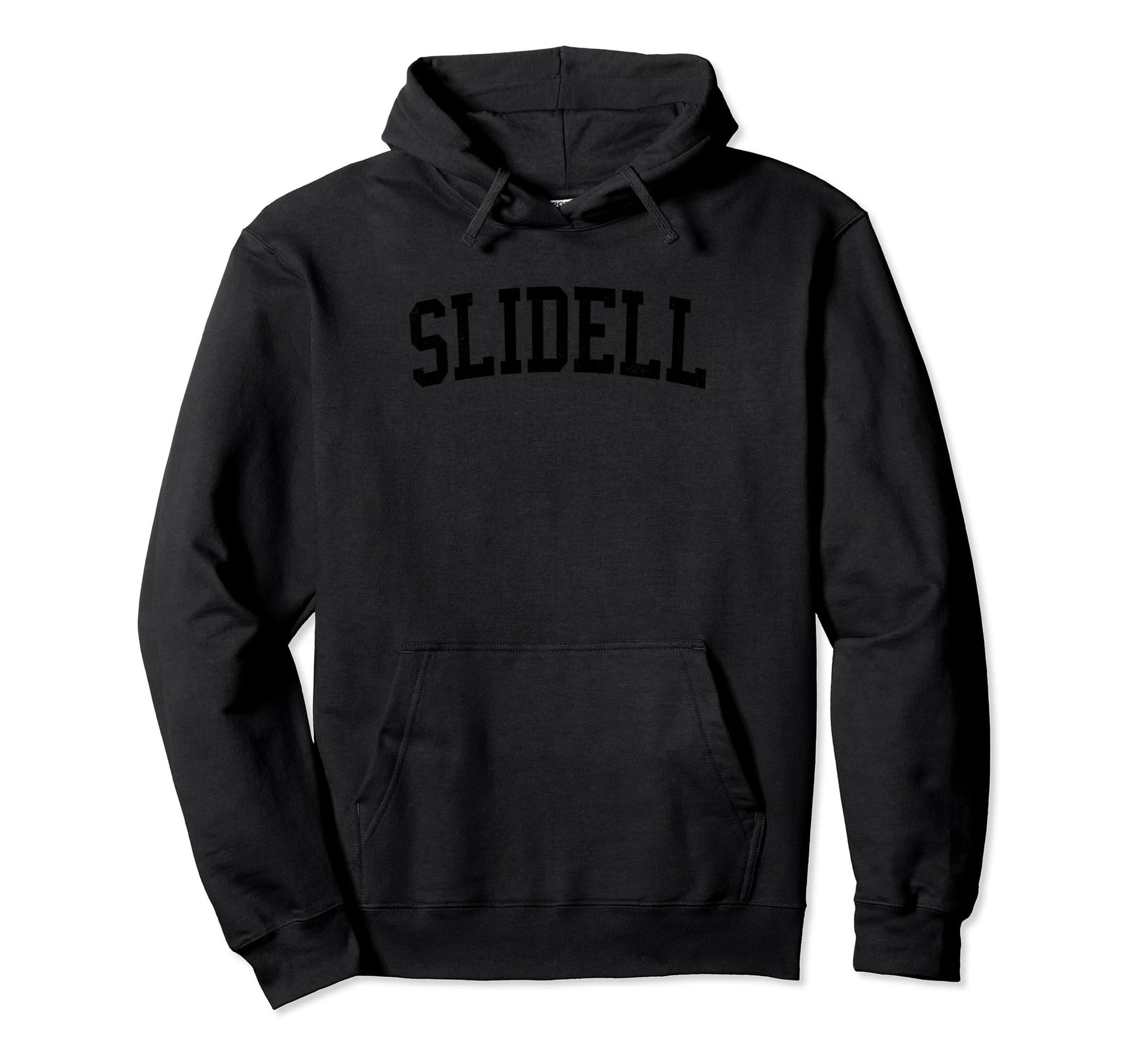 Slidell La Distressed Black Varsity Hoodie - Custom Art Print for Adults - T-Shirt, Sweatshirt, Hoodie